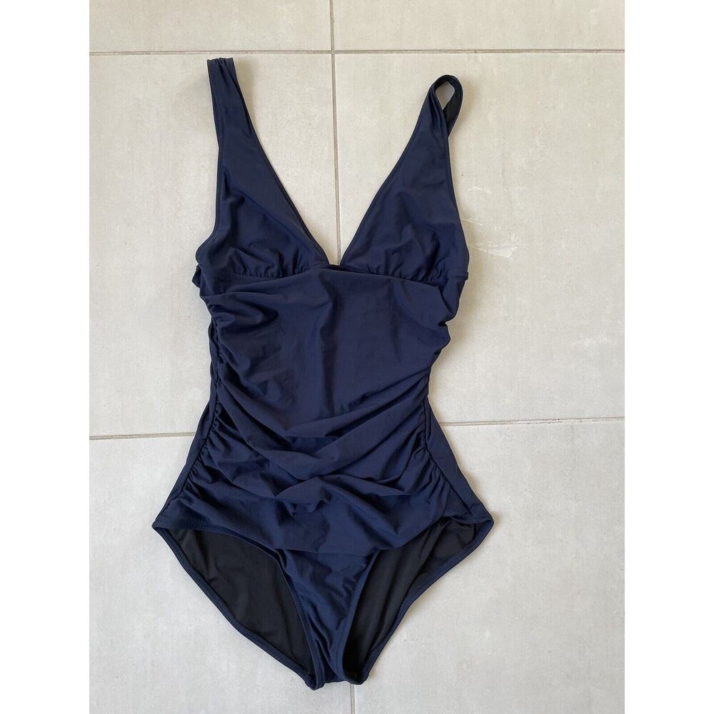 J. Crew Swim One Piece Swimsuit Ruched Plunge Swimwear